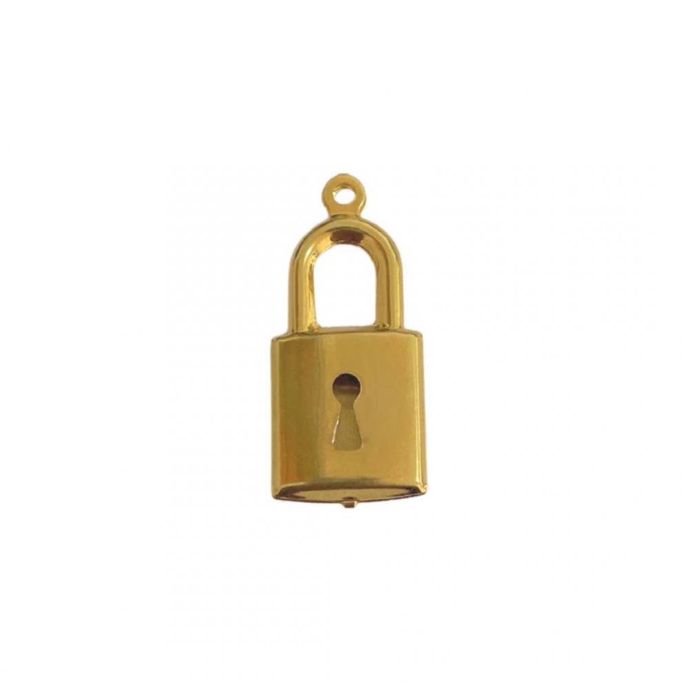 Pingente de cadeado banhado a ouro 18k