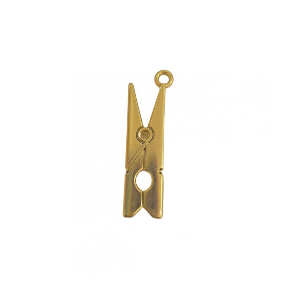 Pingente prendedor de roupa banhado a ouro 18k 