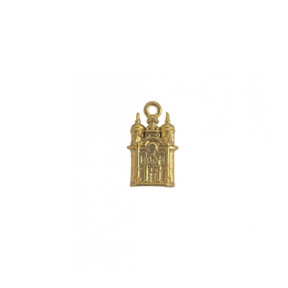 Pingente de castelo banhado a ouro 18k