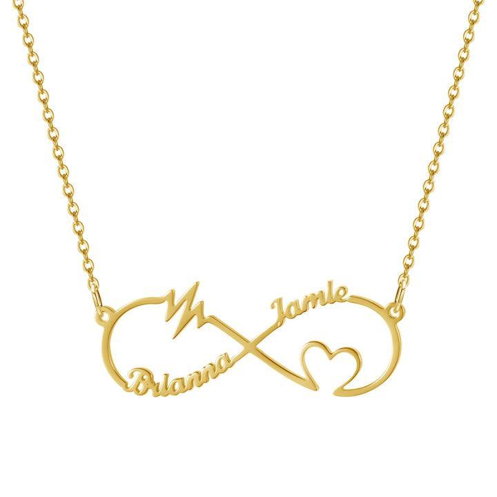 Colar personalizado pingente infinito banhado a ouro 18k