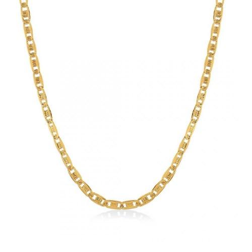 Pulseira masculina com corrente grumet chapada banhada a ouro 18k 