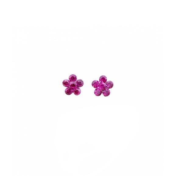 Brinco Flor de strass banhado a ouro 18k