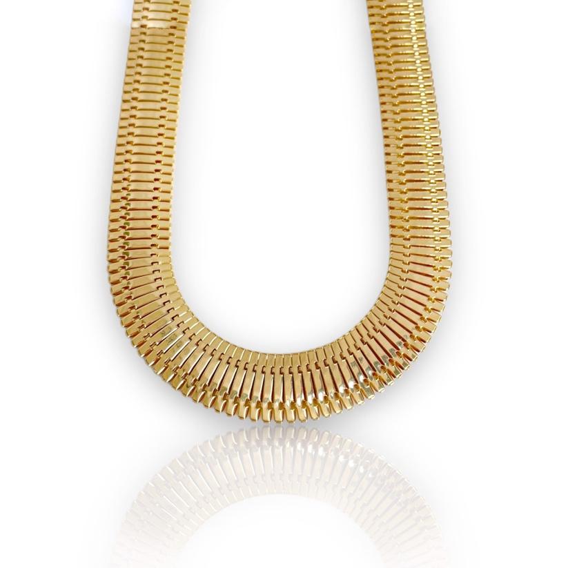 Colar Tamires de malha italiana banhada a ouro 18k 