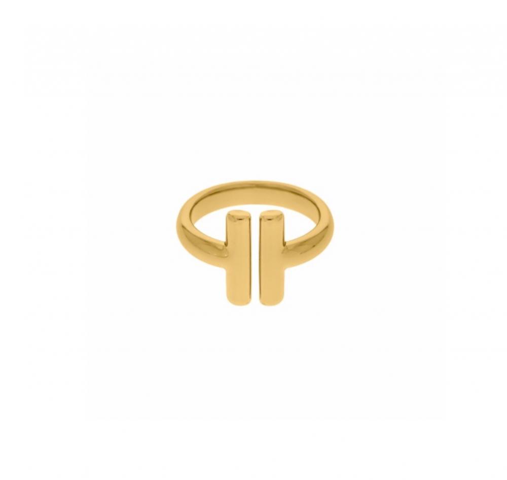 Anel Tifany inspiração banhado a ouro 18k