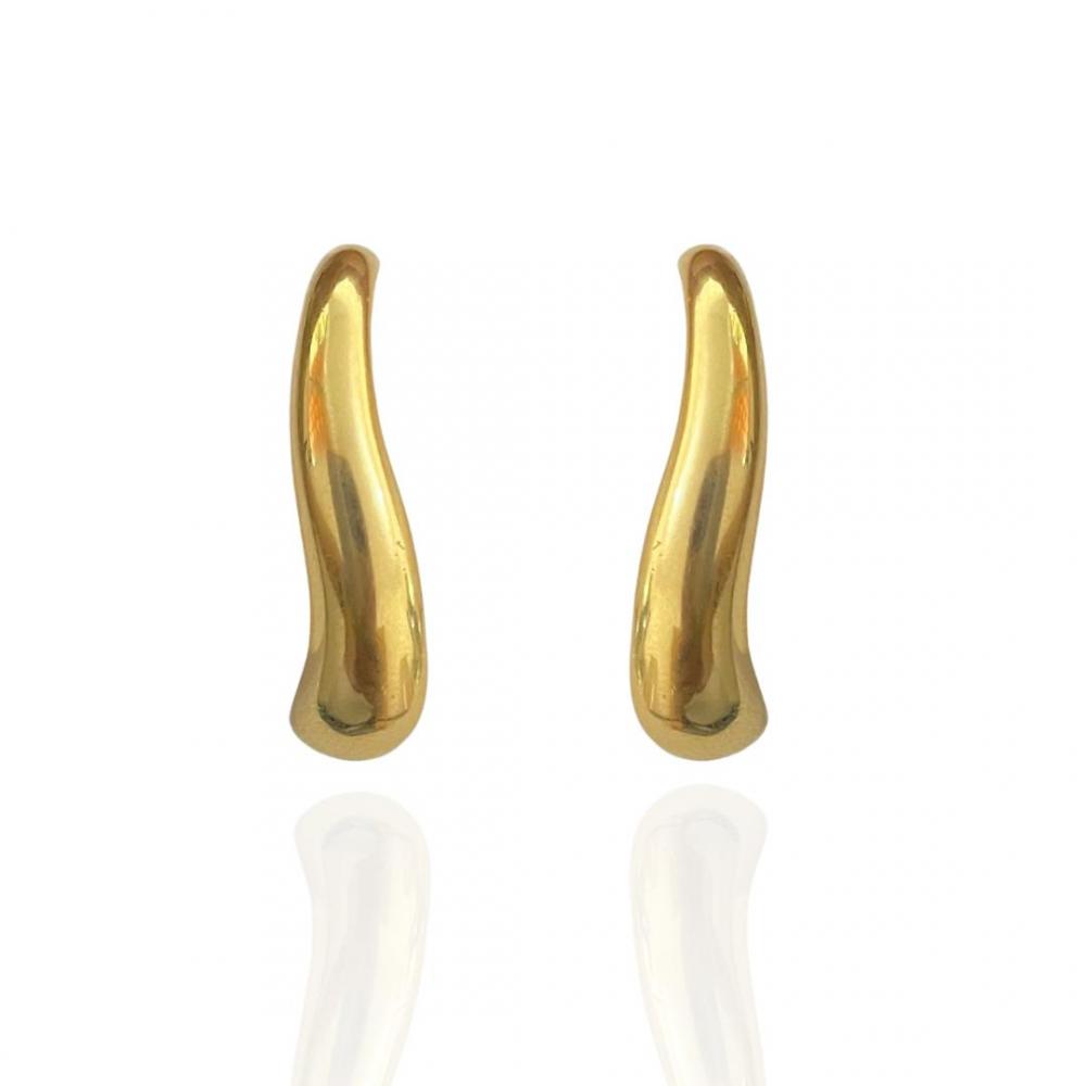 Brinco earhook Luana banhado a ouro 18k 