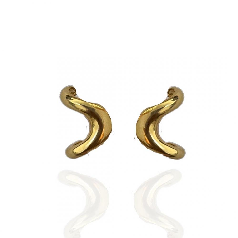 Brinco earhook Karine banhado a ouro 18k 