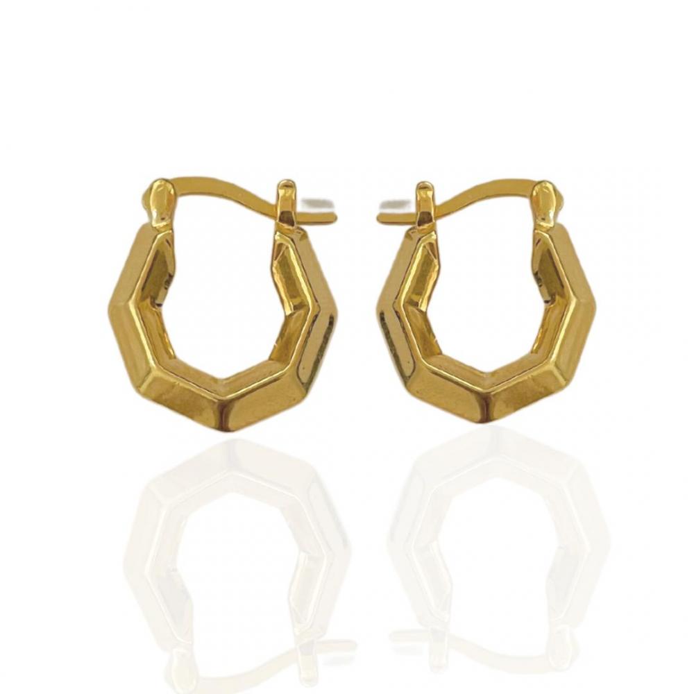 Brinco de argola Sara banhado a ouro 18k 