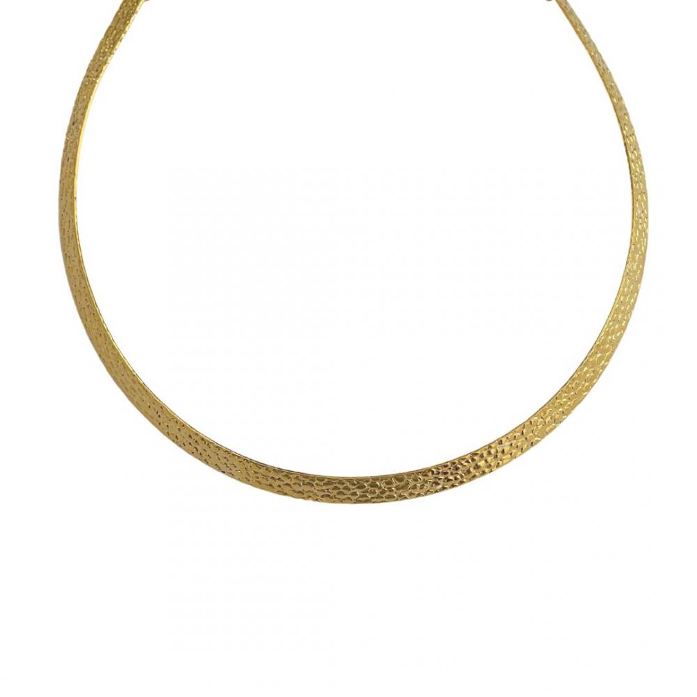 Choker de aro texturizado Alice banhado a ouro 18k 