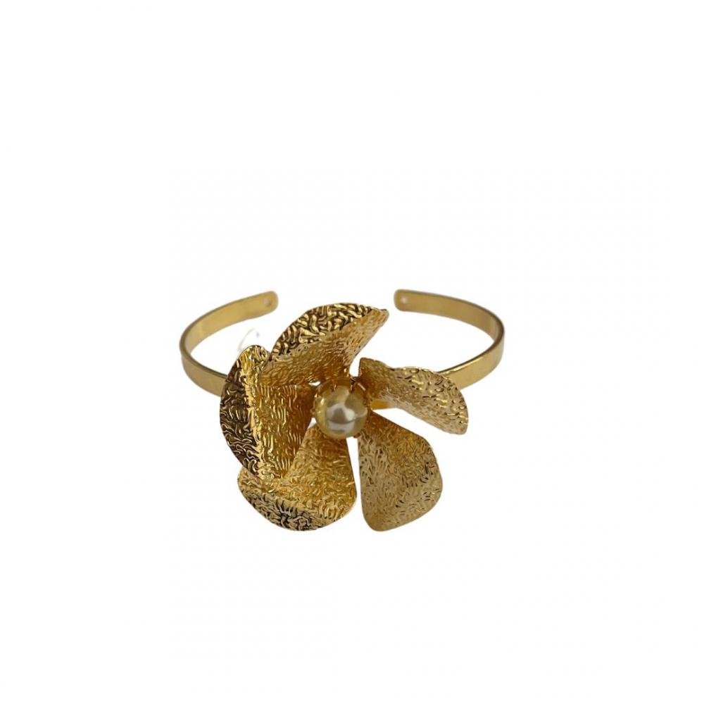 Bracelete de flor Rosa banhado a ouro 18k