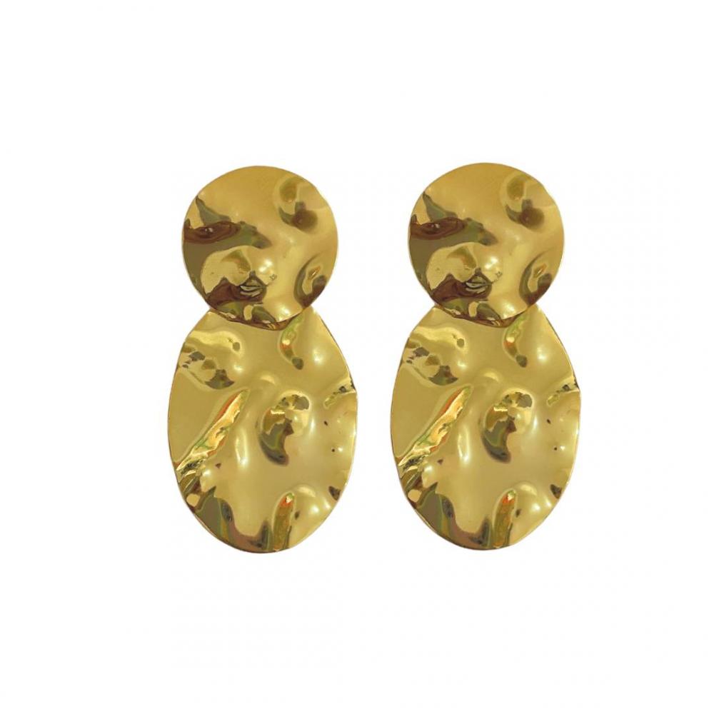 Brinco martelado Daniela banhado a ouro 18k