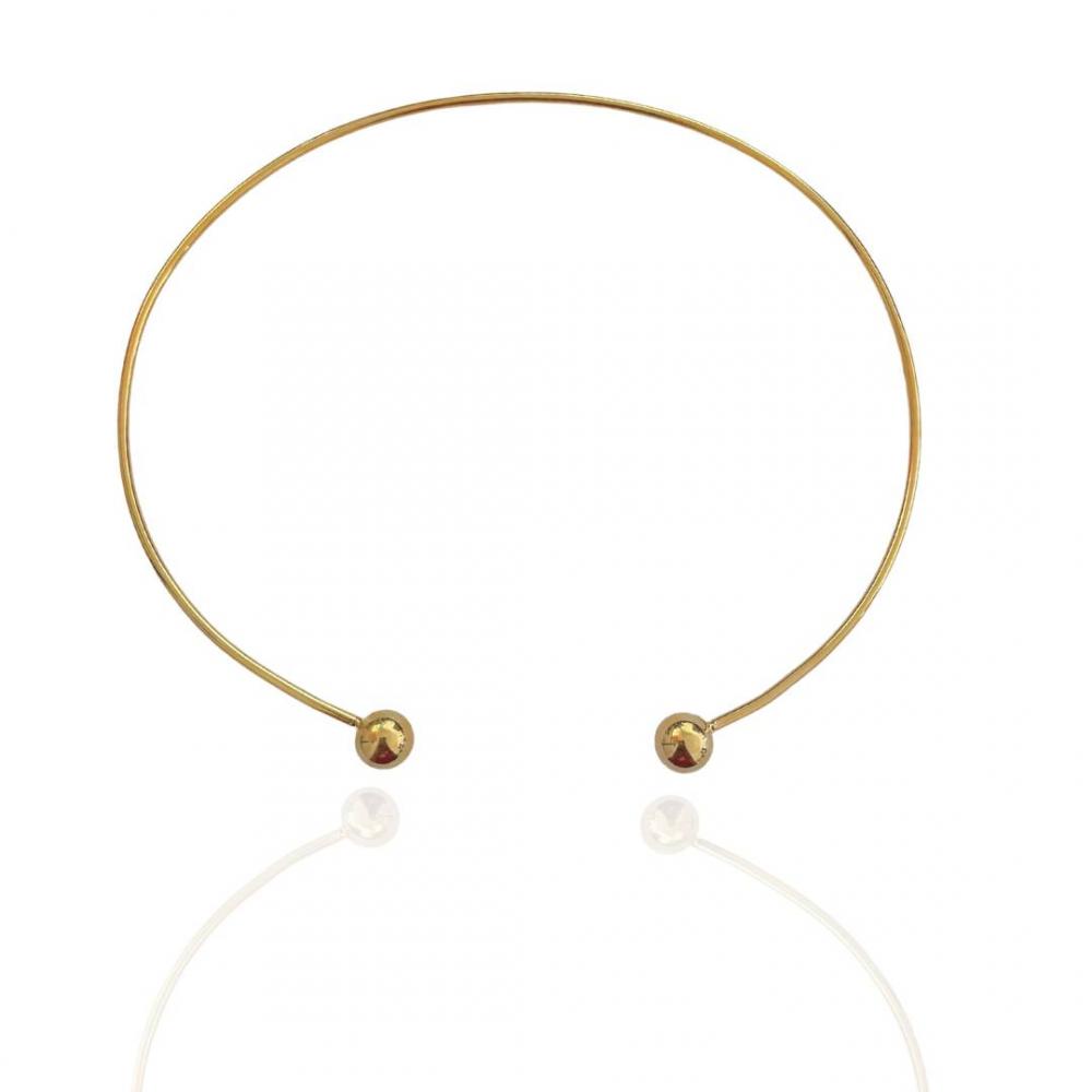 Choker de aro Yane com pingente de bola  banhada a ouro 18k