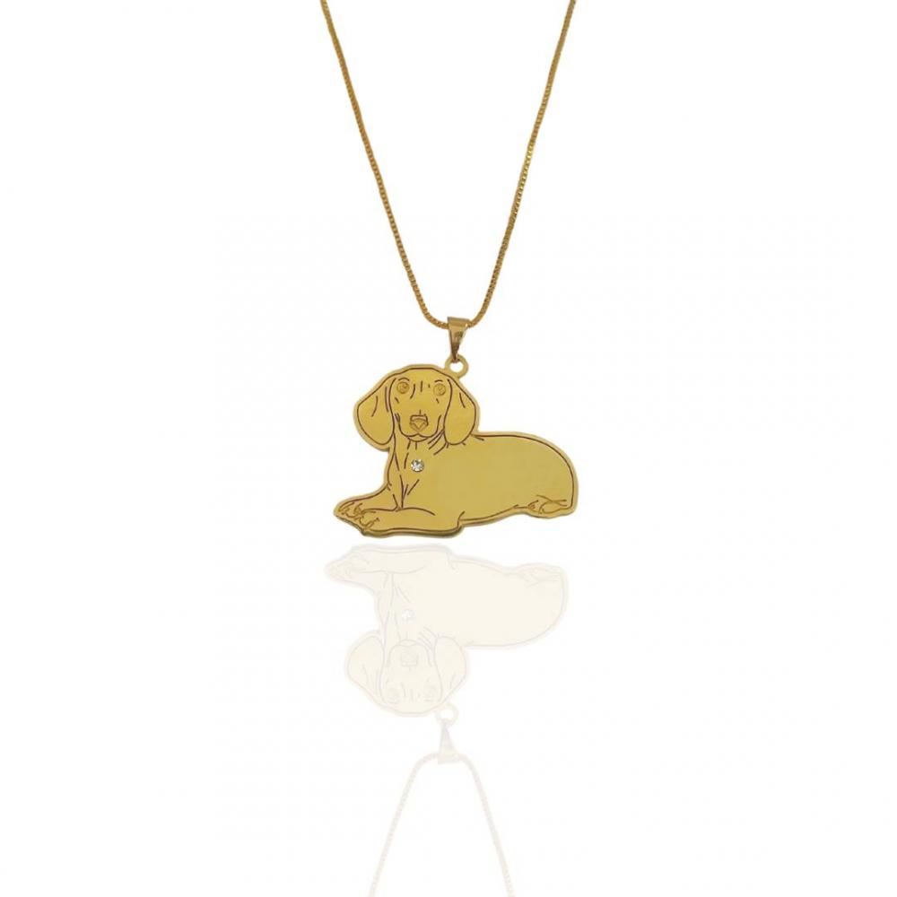 Colar personalizado de Pet banhado a ouro 18k 
