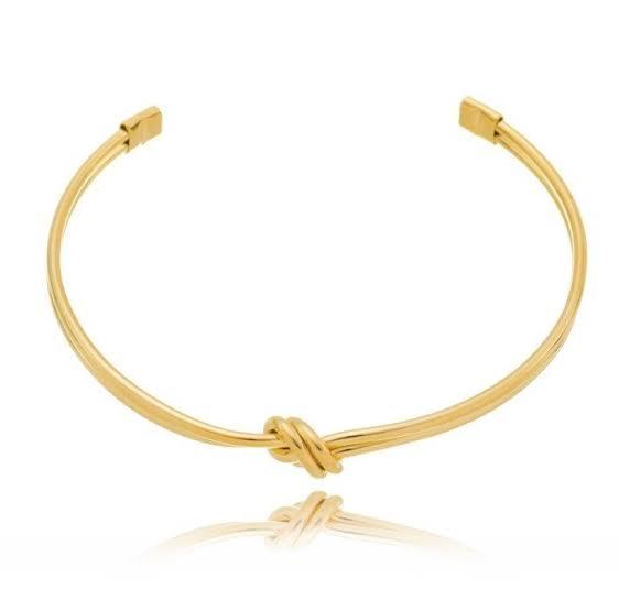 Bracelete de nó duplo Eloise banhado a ouro 18k 