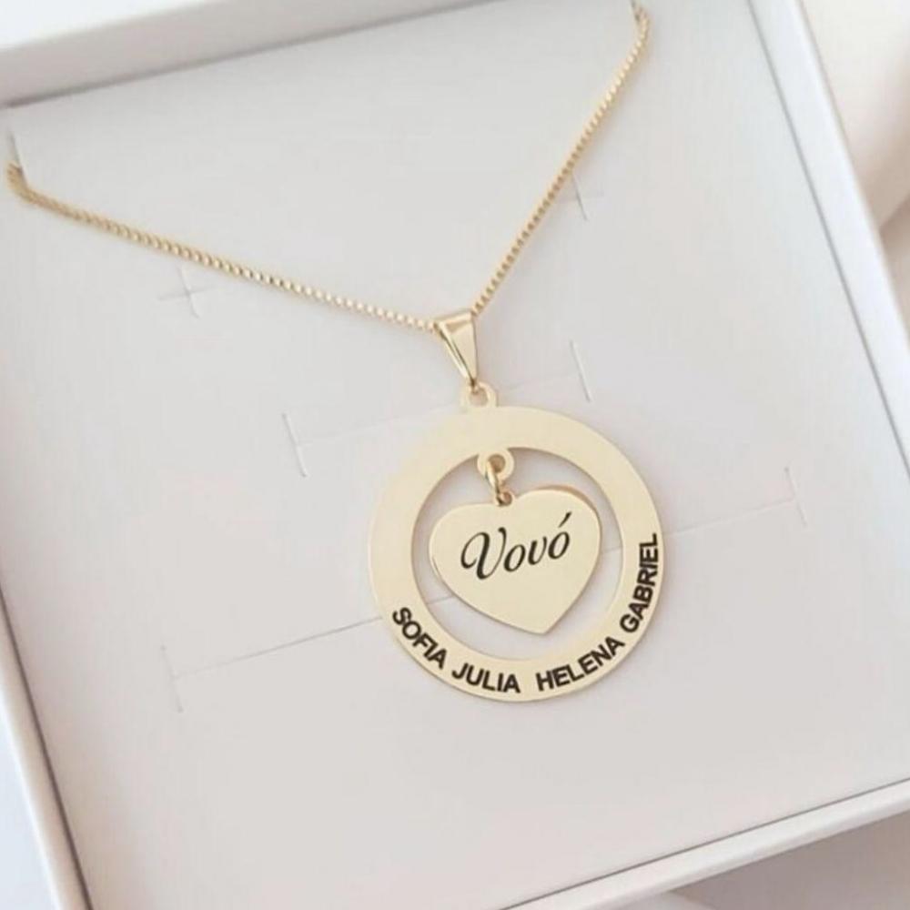 Colar personalizado mandala Vovó banhado a ouro 18k 