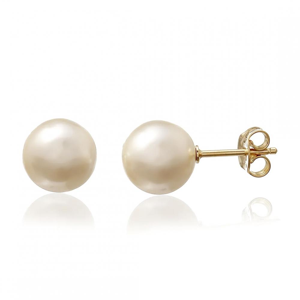 Brinco de pérola Sofia banhado a ouro 18k 